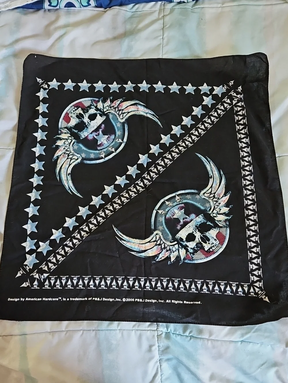 Vintage 2006 American Hardcore Skull Bandana Or Face Cover